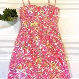 Lilly Pulitzer Georgie Chum Bucket Pink Floral Minidress size 8
